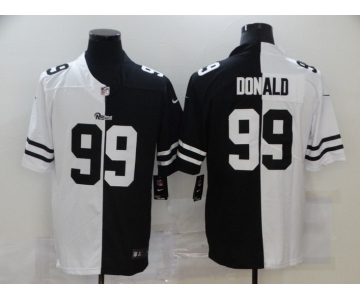 Men's Los Angeles Rams #99 Aaron Donald White Black Peaceful Coexisting 2020 Vapor Untouchable Stitched NFL Nike Limited Jersey