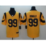 Men's Nike Los Angeles Rams #99 Aaron Donald Gold Vapor Untouchable Limited Jersey
