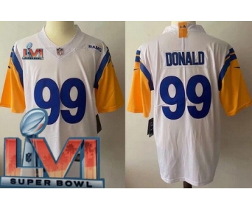 Women's Los Angeles Rams #99 Aaron Donald Limited White Alternate 2022 Super Bowl LVI Bound Vapor Jersey