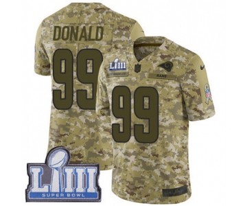 Youth Los Angeles Rams #99 Limited Aaron Donald Camo Nike NFL 2018 Salute to Service Super Bowl LIII Bound Limited Jersey