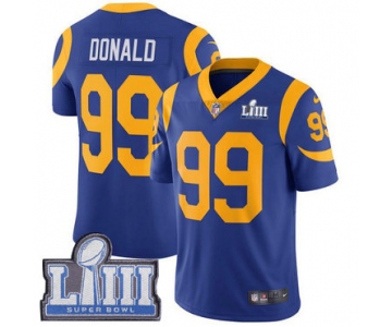 Youth Los Angeles Rams #99Aaron Donald Royal Blue Nike NFL Alternate Vapor Untouchable Super Bowl LIII Bound Limited Jersey
