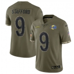 Men's Los Angeles Rams #9 Matthew Stafford 2022 Olive Salute To Service Limited Stitched Jersey