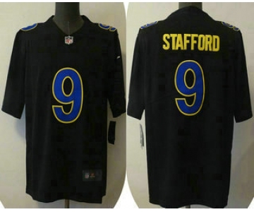 Men's Los Angeles Rams #9 Matthew Stafford Black 2021 Vapor Untouchable Limited Stitched Jersey