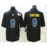 Men's Los Angeles Rams #9 Matthew Stafford Black 2022 Super Bowl LVI Vapor Untouchable Stitched Limited Fashion Jersey