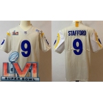 Men's Los Angeles Rams #9 Matthew Stafford Limited Bone 2022 Super Bowl LVI Bound Vapor Jersey