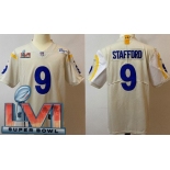Men's Los Angeles Rams #9 Matthew Stafford Limited Bone 2022 Super Bowl LVI Bound Vapor Jersey
