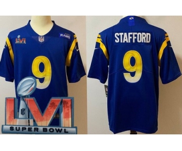 Men's Los Angeles Rams #9 Matthew Stafford Limited Royal 2022 Super Bowl LVI Bound Vapor Jersey