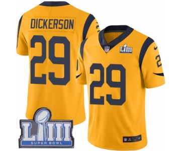 #29 Limited Eric Dickerson Gold Nike NFL Men's Jersey Los Angeles Rams Rush Vapor Untouchable Super Bowl LIII Bound