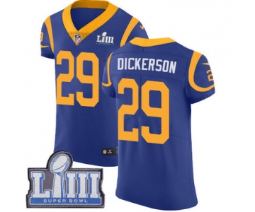 Men's Los Angeles Rams #29 Eric Dickerson Royal Blue Nike NFL Alternate Vapor Untouchable Super Bowl LIII Bound Elite Jersey