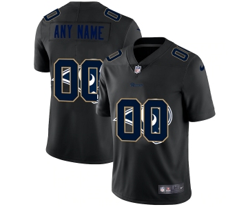 Los Angeles Rams Custom Men's Nike Team Logo Dual Overlap Limited NFL Jersey Black