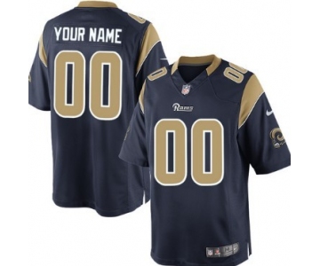 Men's Nike St. Louis Rams Customized Navy Blue Limited Jersey