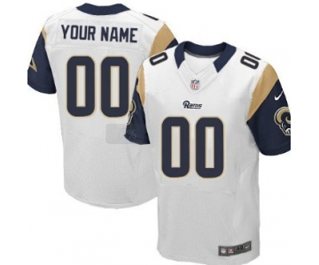 Men's Nike St. Louis Rams Customized White Elite Jersey