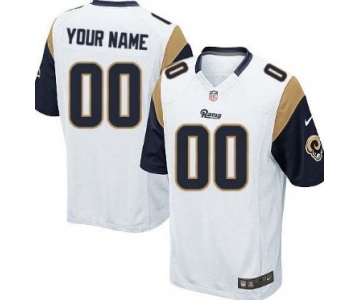 Men's Nike St. Louis Rams Customized White Game Jersey