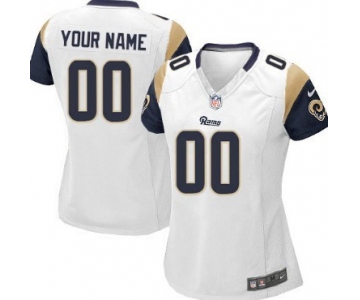 Women's Nike St. Louis Rams Customized White Limited Jersey