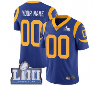 Youth Customized Los Angeles Rams Vapor Untouchable Super Bowl LIII Bound Limited Royal Blue Nike NFL Alternate Jersey