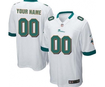 Kids' Nike Miami Dolphins Customized White Game Jersey