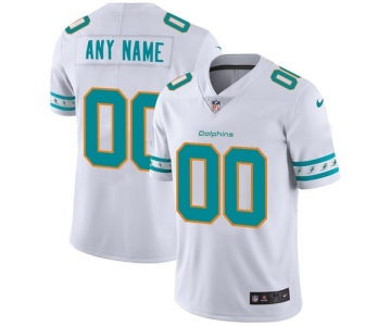 Men's Miami Dolphins Custom Nike White Team Logo Vapor Limited NFL Jersey