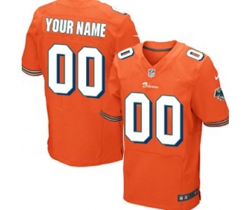 Men's Nike Miami Dolphins Customized Orange Elite Jersey