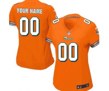 Women's Nike Miami Dolphins Customized Orange Limited Jersey