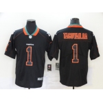 Men's Miami Dolphins #1 Tua Tagovailoa 2020 Black Lights Out Color Rush Stitched NFL Nike Limited Jersey