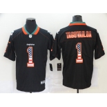 Men's Miami Dolphins #1 Tua Tagovailoa 2020 USA Flag Fashion Black Color Rush Stitched Nike Limited Jersey