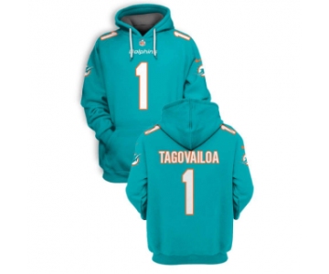 Men's Miami Dolphins #1 Tua Tagovailoa 2021 Aqua Pullover Hoodie