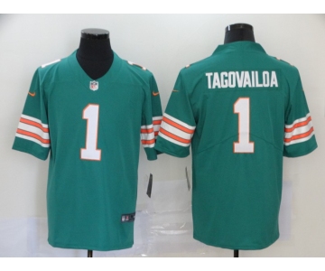 Men's Miami Dolphins #1 Tua Tagovailoa Green 2020 Color Rush Stitched NFL Nike Limited Jersey