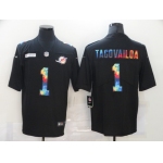 Men's Miami Dolphins #1 Tua Tagovailoa Multi-Color Black 2020 NFL Crucial Catch Vapor Untouchable Nike Limited Jersey