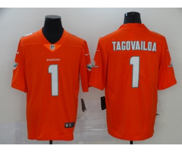 Men's Miami Dolphins #1 Tua Tagovailoa Orange 2020 Vapor Untouchable Stitched NFL Nike Limited Jersey