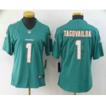 Women's Miami Dolphins #1 Tua Tagovailoa Green 2020 Vapor Untouchable Stitched NFL Nike Limited Jersey