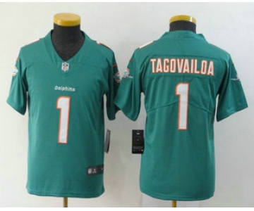 Youth Miami Dolphins #1 Tua Tagovailoa Green 2020 Vapor Untouchable Stitched NFL Nike Limited Jersey