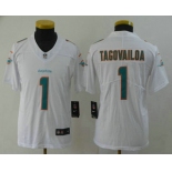 Youth Miami Dolphins #1 Tua Tagovailoa White 2020 Vapor Untouchable Stitched NFL Nike Limited Jersey