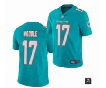 Men Miami Dolphins #17 Jaylen Waddle Aqua 2021 Vapor Untouchable Limited Stitched NFL Jersey