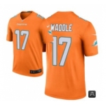 Men Miami Dolphins #17 Jaylen Waddle Orange 2021 Vapor Untouchable Limited Stitched NFL Jersey