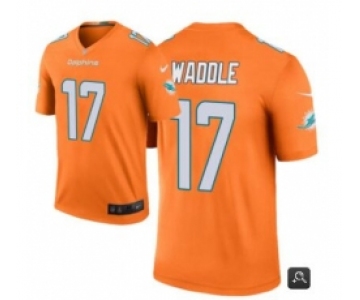 Men Miami Dolphins #17 Jaylen Waddle Orange 2021 Vapor Untouchable Limited Stitched NFL Jersey
