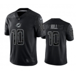 Men's Miami Dolphins #10 Tyreek Hill Black Reflective Limited Stitched Football Jersey
