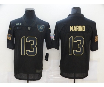 Men's Miami Dolphins #13 Dan Marino Black 2020 Salute To Service Stitched NFL Nike Limited Jersey