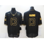 Men's Miami Dolphins #13 Dan Marino Black Gold 2020 Salute To Service Stitched NFL Nike Limited Jersey