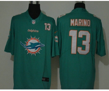 Men's Miami Dolphins #13 Dan Marino Green 2020 Big Logo Number Vapor Untouchable Stitched NFL Nike Fashion Limited Jersey