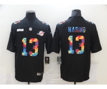 Men's Miami Dolphins #13 Dan Marino Multi-Color Black 2020 NFL Crucial Catch Vapor Untouchable Nike Limited Jersey