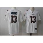 Men's Miami Dolphins #13 Dan Marino Retired White Road Stitched NFL Nike Game Jersey