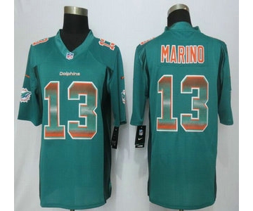 Miami Dolphins #13 Dan Marino Aqua Green Strobe 2015 NFL Nike Fashion Jersey