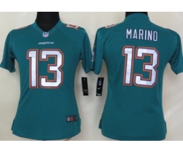 Nike Miami Dolphins #13 Dan Marino 2013 Green Limited Womens Jersey