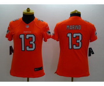 Nike Miami Dolphins #13 Dan Marino 2013 Orange Limited Womens Jersey