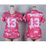 Nike Miami Dolphins #13 Dan Marino 2014 Salute to Service Pink Camo Womens Jersey