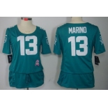Nike Miami Dolphins #13 Dan Marino Breast Cancer Awareness Green Womens Jersey