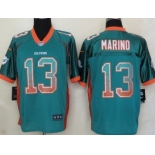 Nike Miami Dolphins #13 Dan Marino Drift Fashion Green Elite Jersey