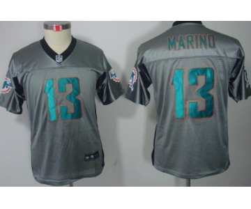 Nike Miami Dolphins #13 Dan Marino Gray Shadow Kids Jersey