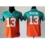 Nike Miami Dolphins #13 Dan Marino Green/Orange Fadeaway Kids Jersey