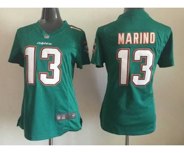 Women's Miami Dolphins #13 Dan Marino 2013 Nike Green Game Jersey